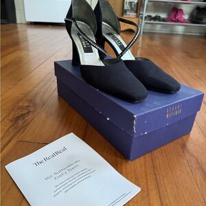 Stuart Weitzman Black rhinestone heels